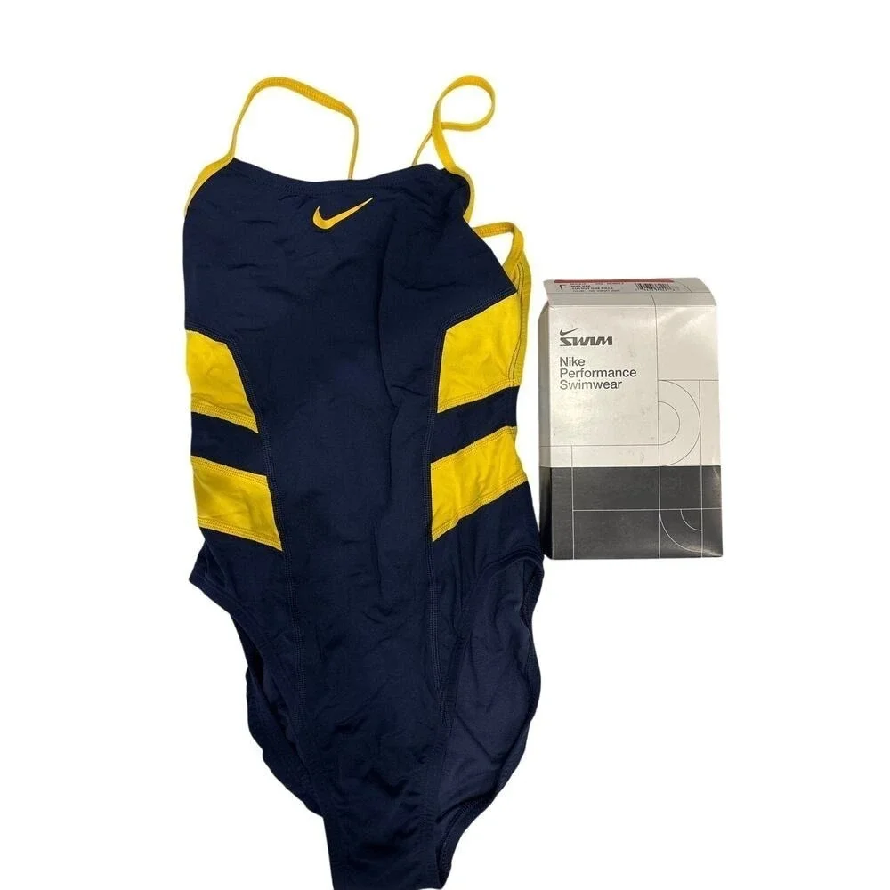 Nike Women's HydraStrong Colorblock Cutout One Piece Swimsuit Size 26